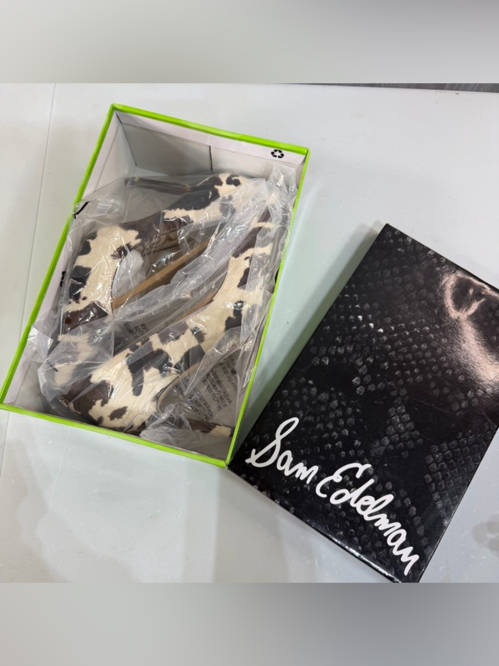 Sam Edelman Hazel Pumps Cow Hair Brown Cream Heels Animal Print Women’s Sz 7.5 - Picture 5 of 5